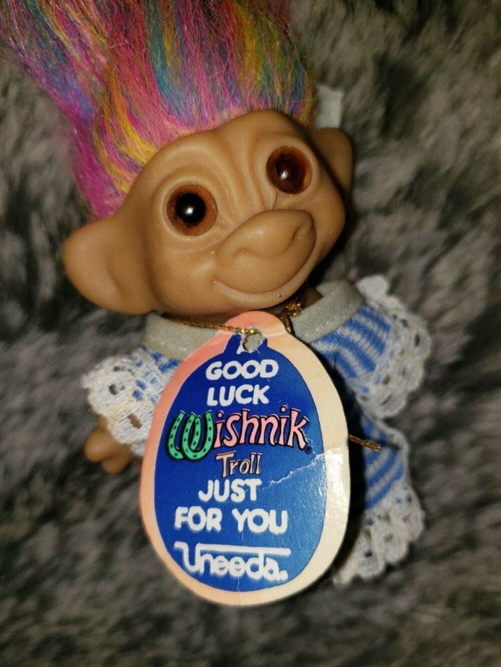 Uneeda Wishnik Rainbow Haired Luck Troll